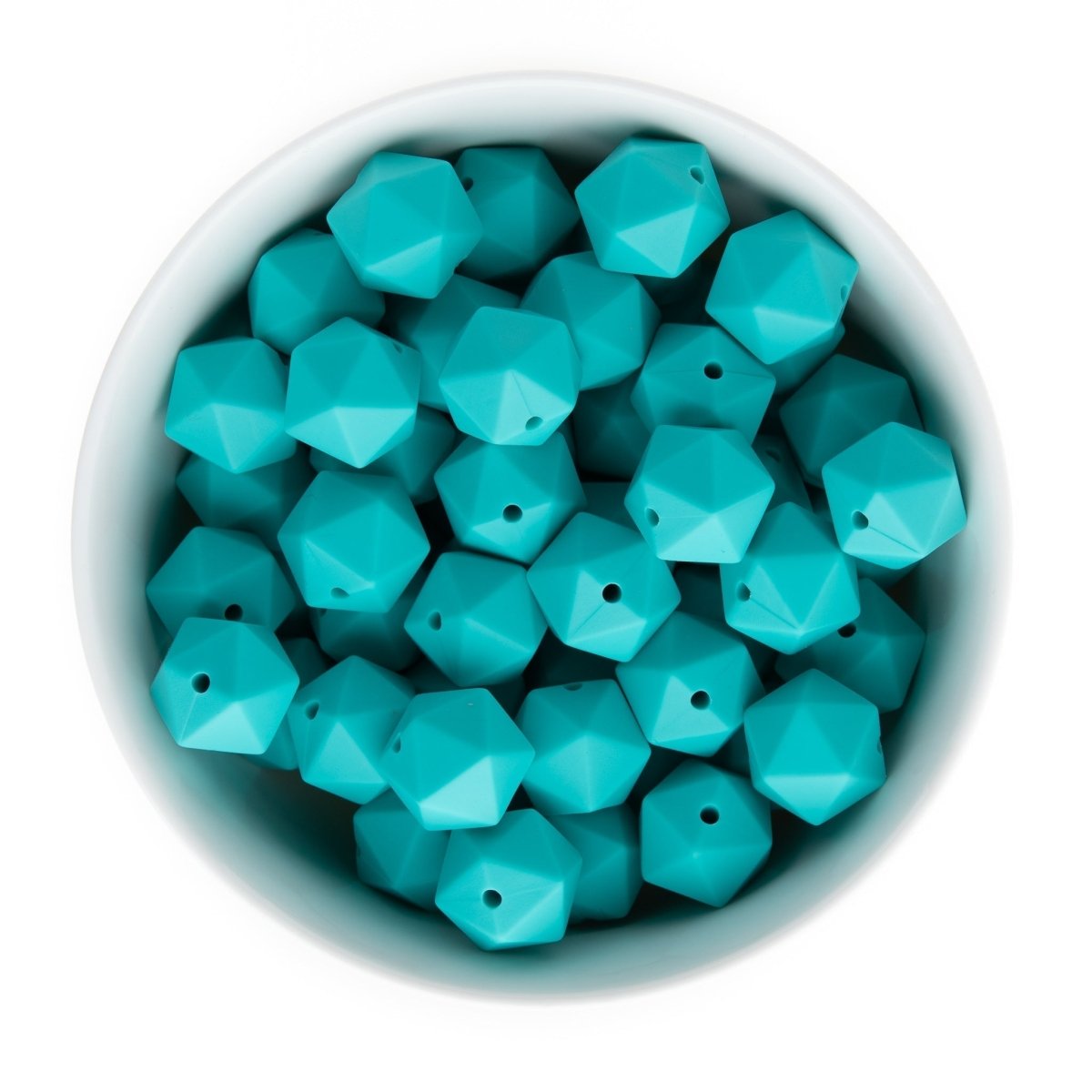 Silicone Shape Beads Icosahedron 14mm Turquoise from Cara & Co Craft Supply