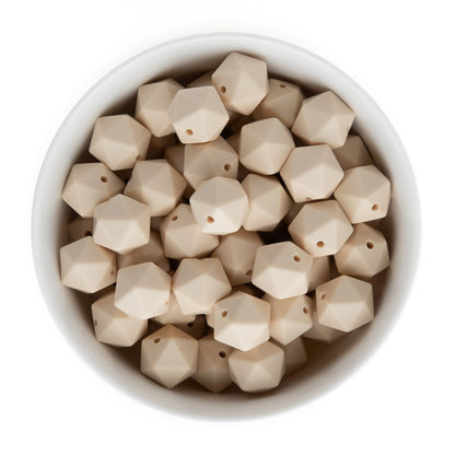 Silicone Shape Beads Icosahedron 14mm Wheat from Cara & Co Craft Supply
