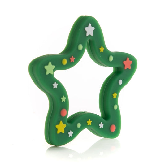 Silicone Teethers and Pendants Christmas Star Christmas Green from Cara & Co Craft Supply