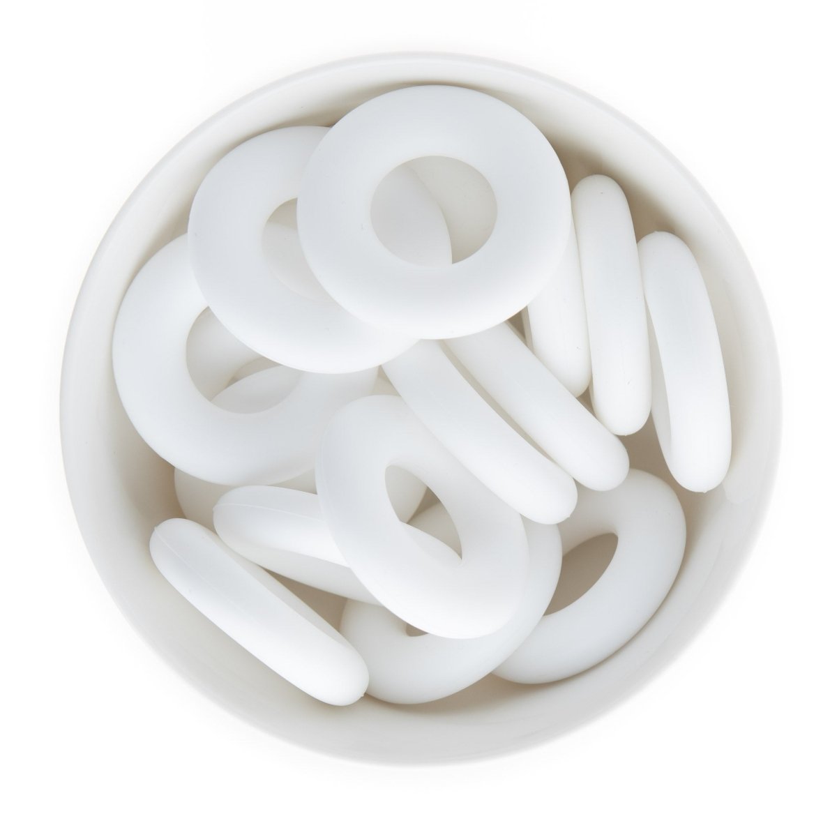 Silicone Teethers and Pendants Donuts White from Cara & Co Craft Supply