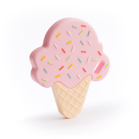Silicone Teethers and Pendants Sprinkle Ice Cream Cones Bubblegum Pink from Cara & Co Craft Supply