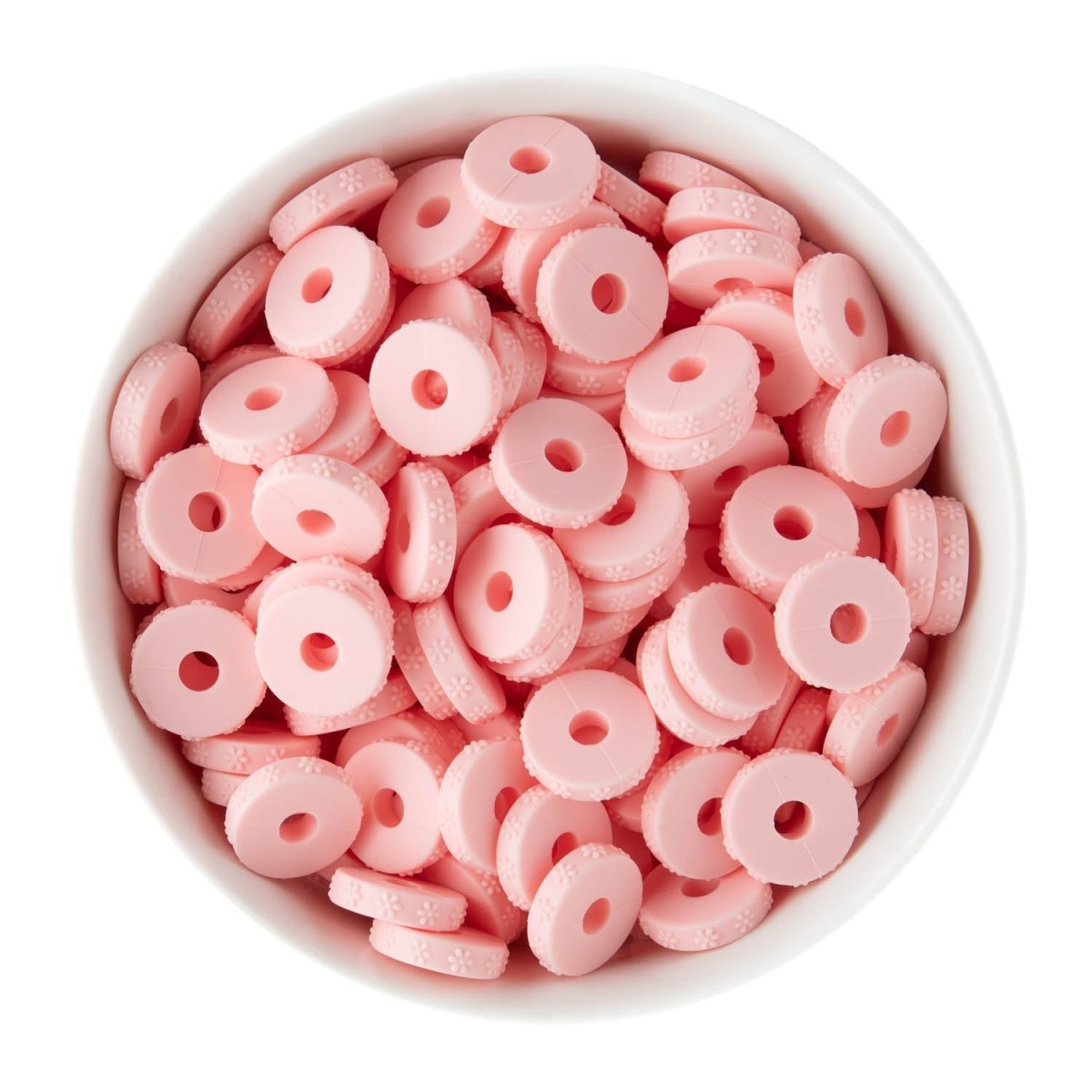 Spacer Beads Daisy Embossed Soft Pink from Cara & Co Craft Supply