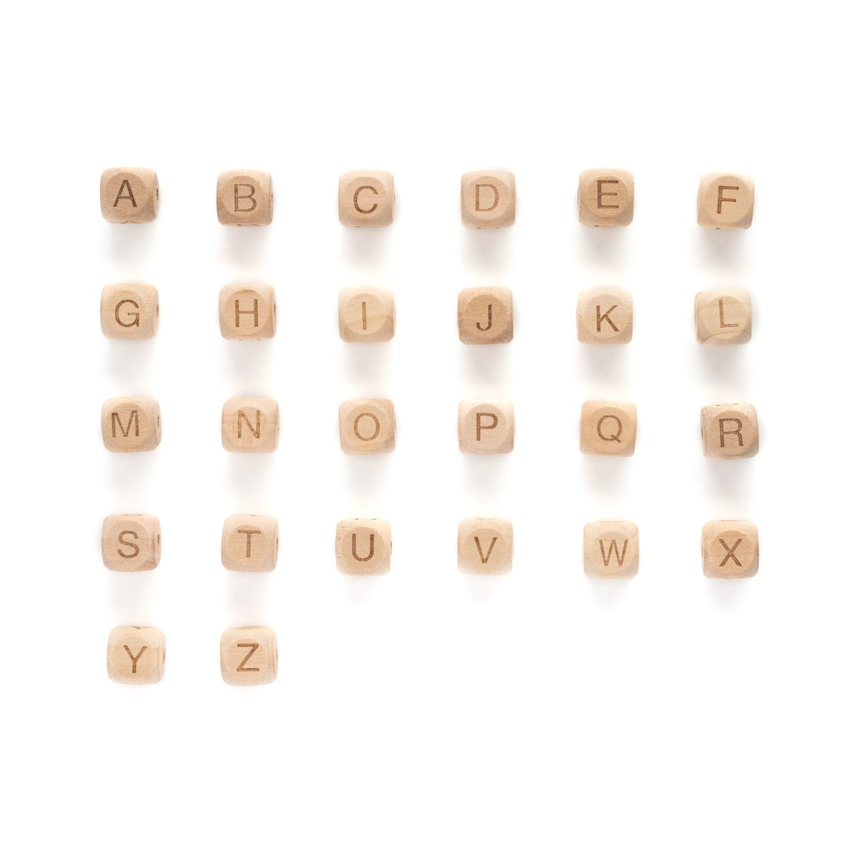 Wood Beads Alphabet - Beech Wood A from Cara & Co Craft Supply