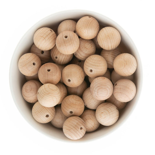 Wood Beads Beech Wood Beads 12mm from Cara & Co Craft Supply