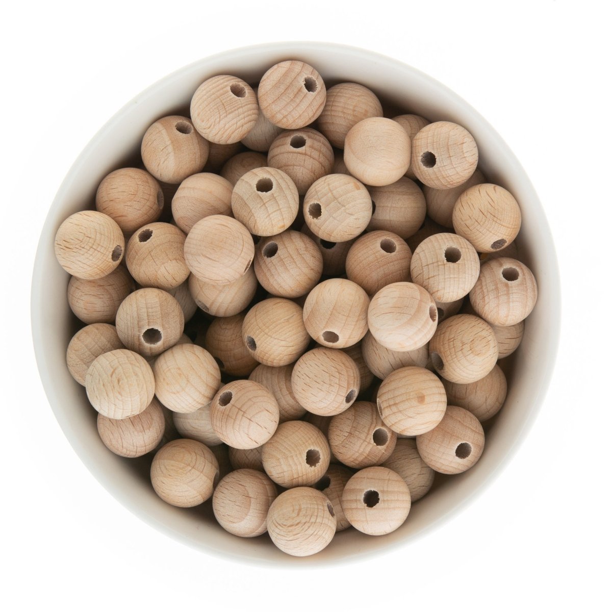 Wood Beads Beech Wood Beads 15mm from Cara & Co Craft Supply
