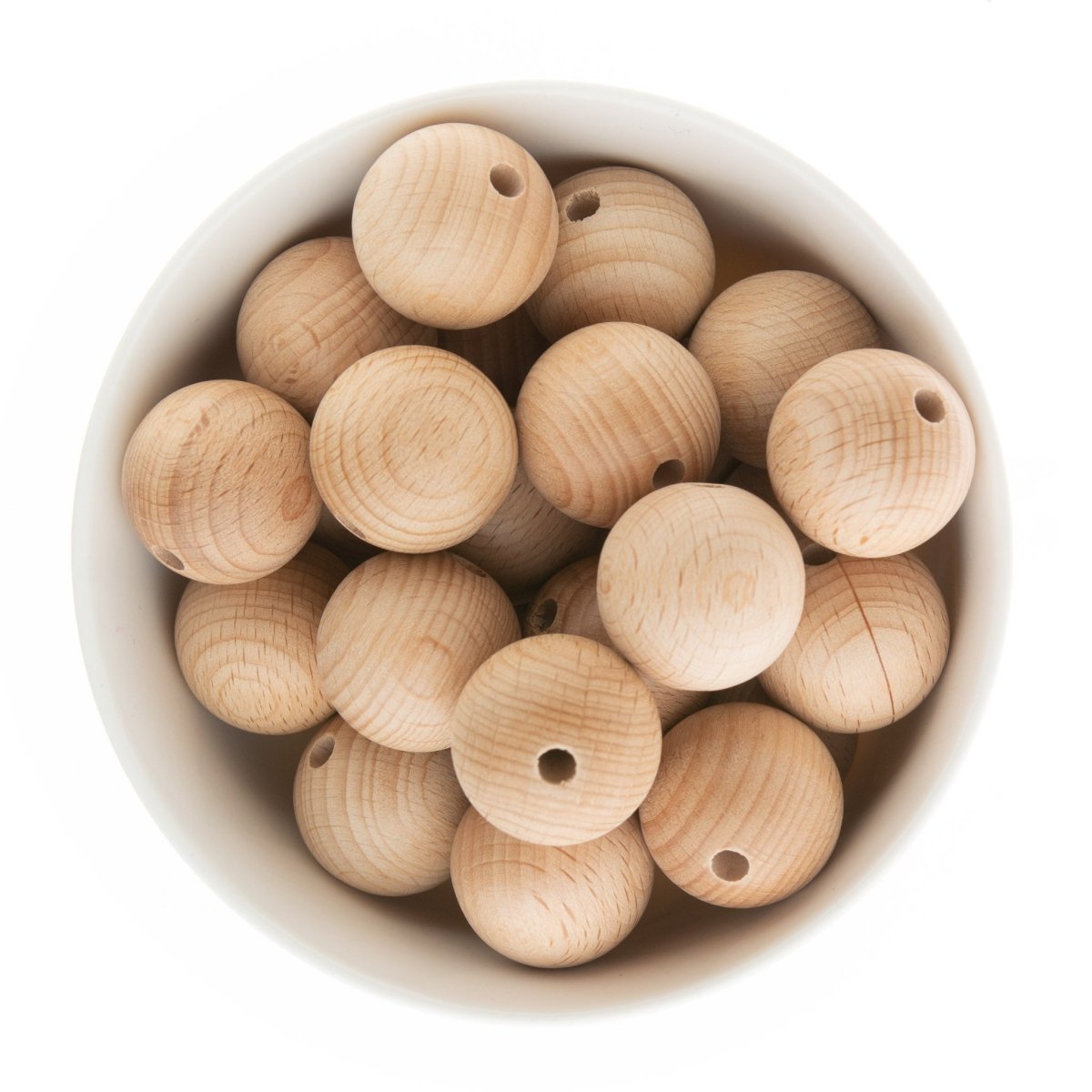 Wood Beads Beech Wood Beads 25mm from Cara & Co Craft Supply