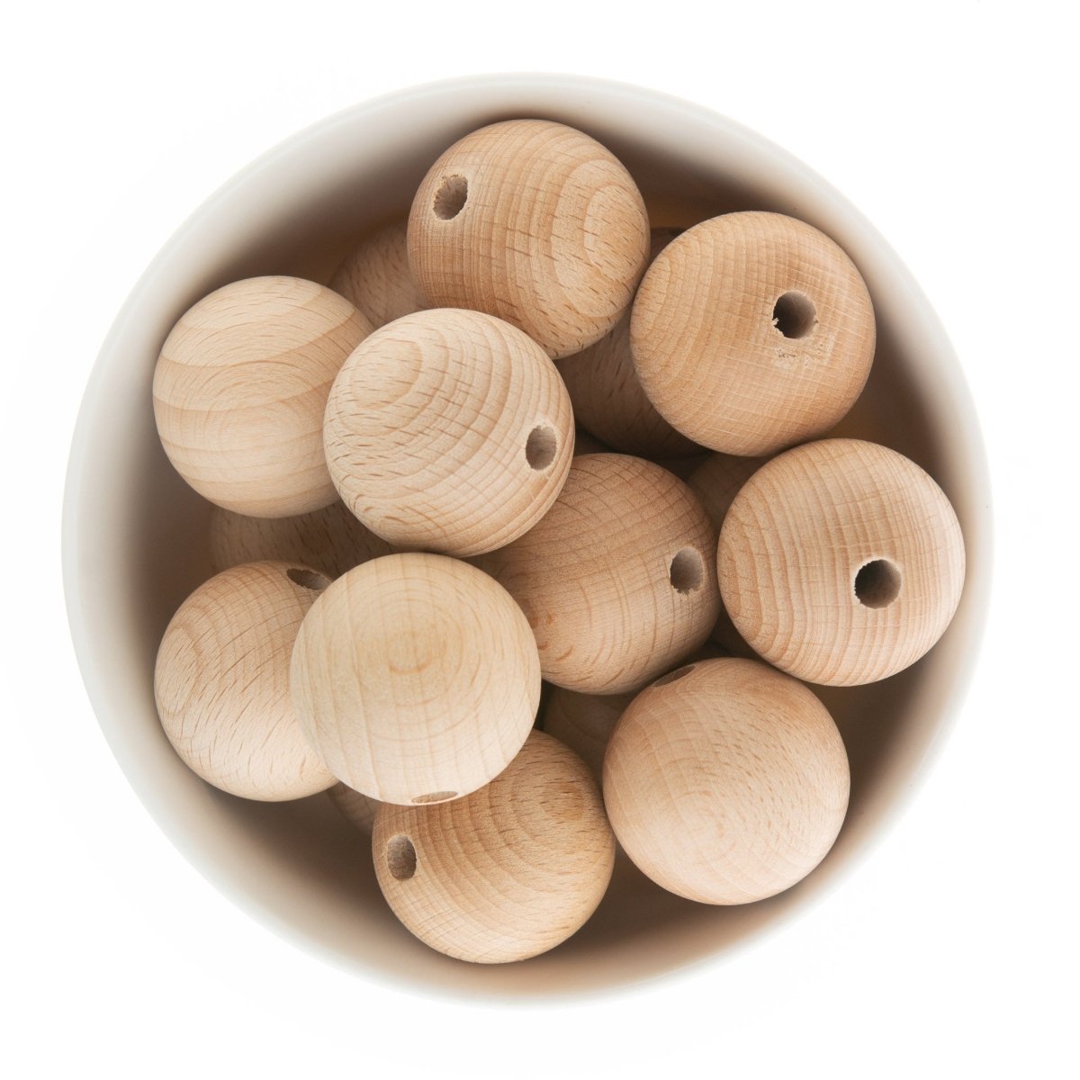 Wood Beads Beech Wood Beads 30mm from Cara & Co Craft Supply