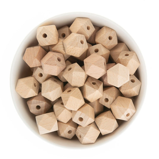 Wood Beads Hexagon - Beech Wood 14mm from Cara & Co Craft Supply