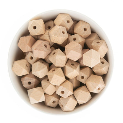 Wood Beads Hexagon - Beech Wood 16mm from Cara & Co Craft Supply