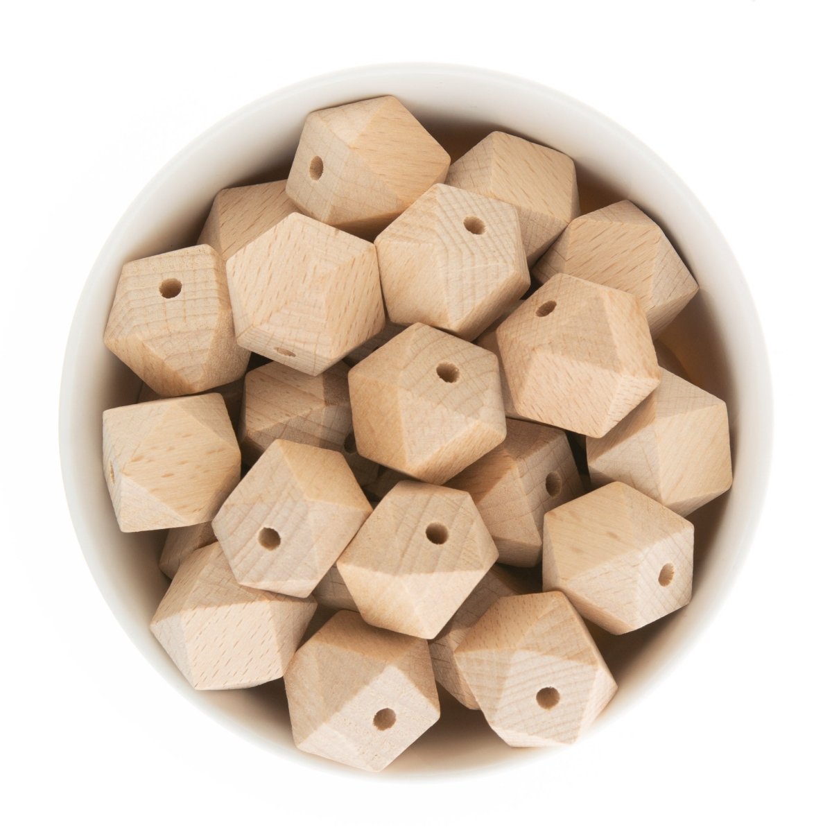 Wood Beads Hexagon - Beech Wood 20mm from Cara & Co Craft Supply