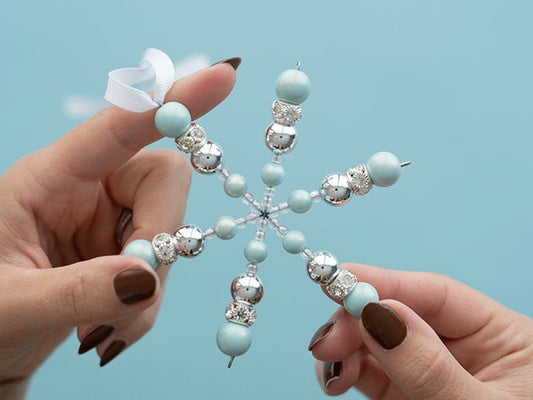 Beadable Snowflake Ornament - Cara & Co Craft Supply
