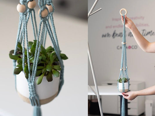 Mini Macrame Plant Hanger Tutorial - Cara & Co Craft Supply