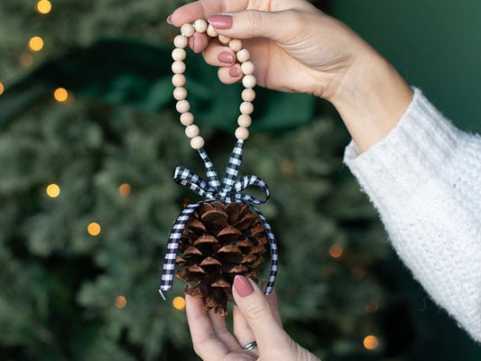 Pinecone Bead Ornament - Cara & Co Craft Supply