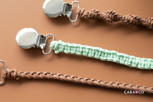 Suede Leather Pacifier Clip - Cara & Co Craft Supply