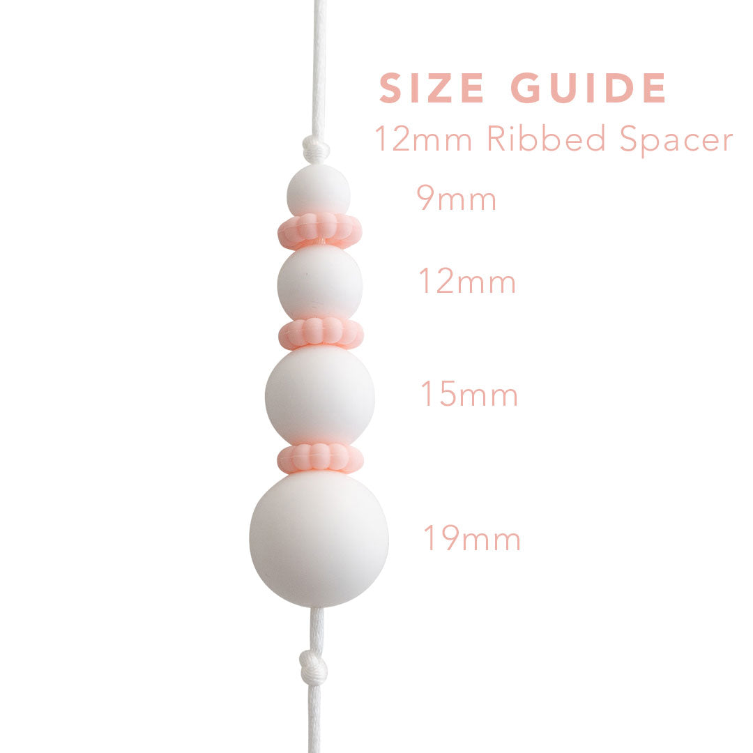 12mm Ribbed Silicone Spacer Beads for silicone bead crafting from Cara & Co Craft Supply