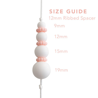 12mm Ribbed Silicone Spacer Beads for silicone bead crafting from Cara & Co Craft Supply