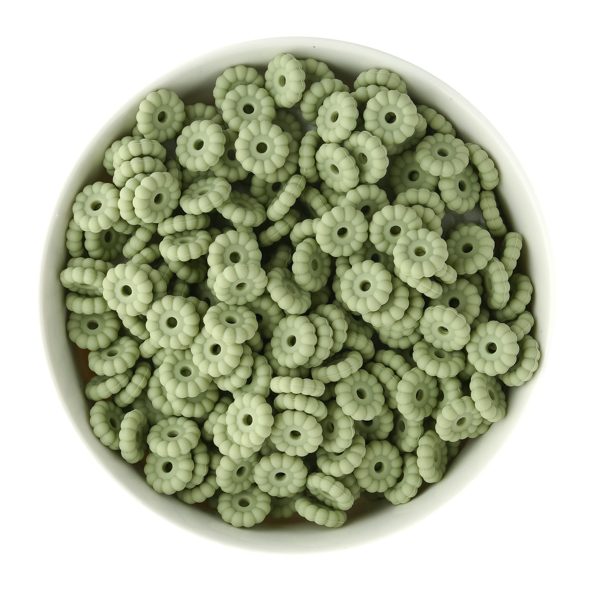 12mm Ribbed Silicone Spacer Beads Lint for silicone bead crafting from Cara & Co Craft Supply
