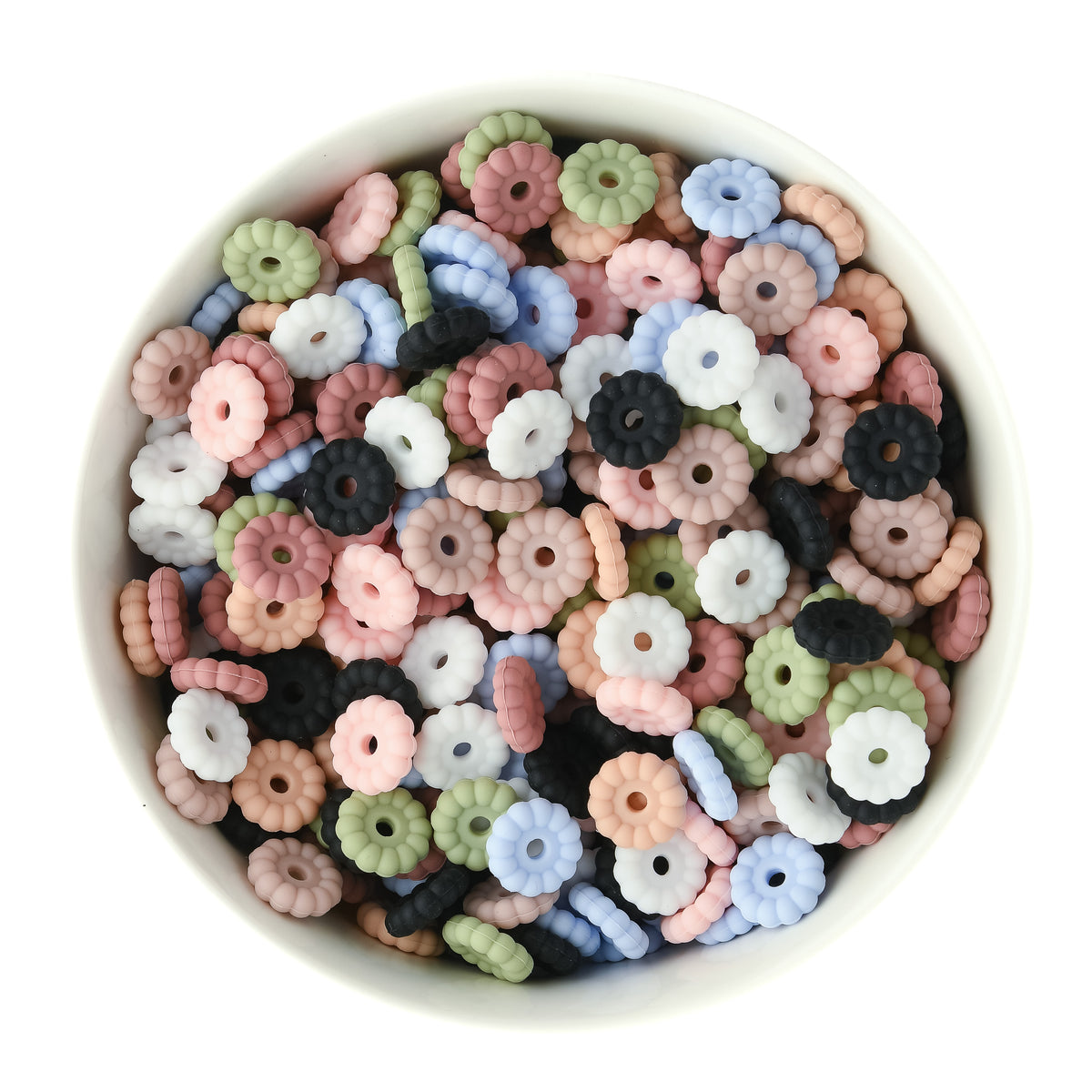12mm Ribbed Silicone Spacer Beads for silicone bead crafting from Cara & Co Craft Supply