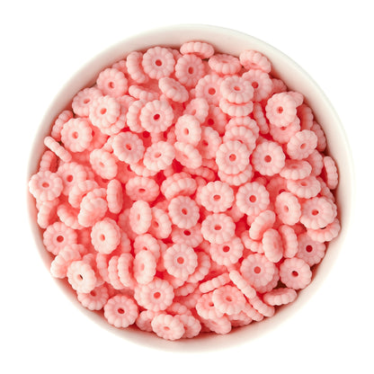 12mm Ribbed Silicone Spacer Beads Soft Pink for silicone bead crafting from Cara & Co Craft Supply