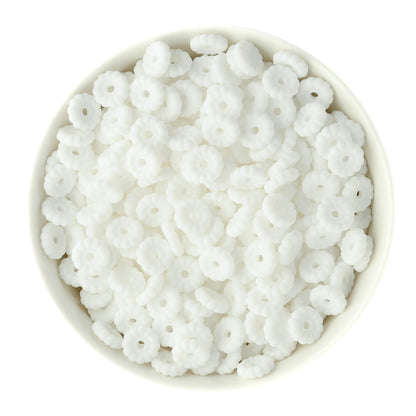 12mm Ribbed Silicone Spacer Beads White for silicone bead crafting from Cara & Co Craft Supply