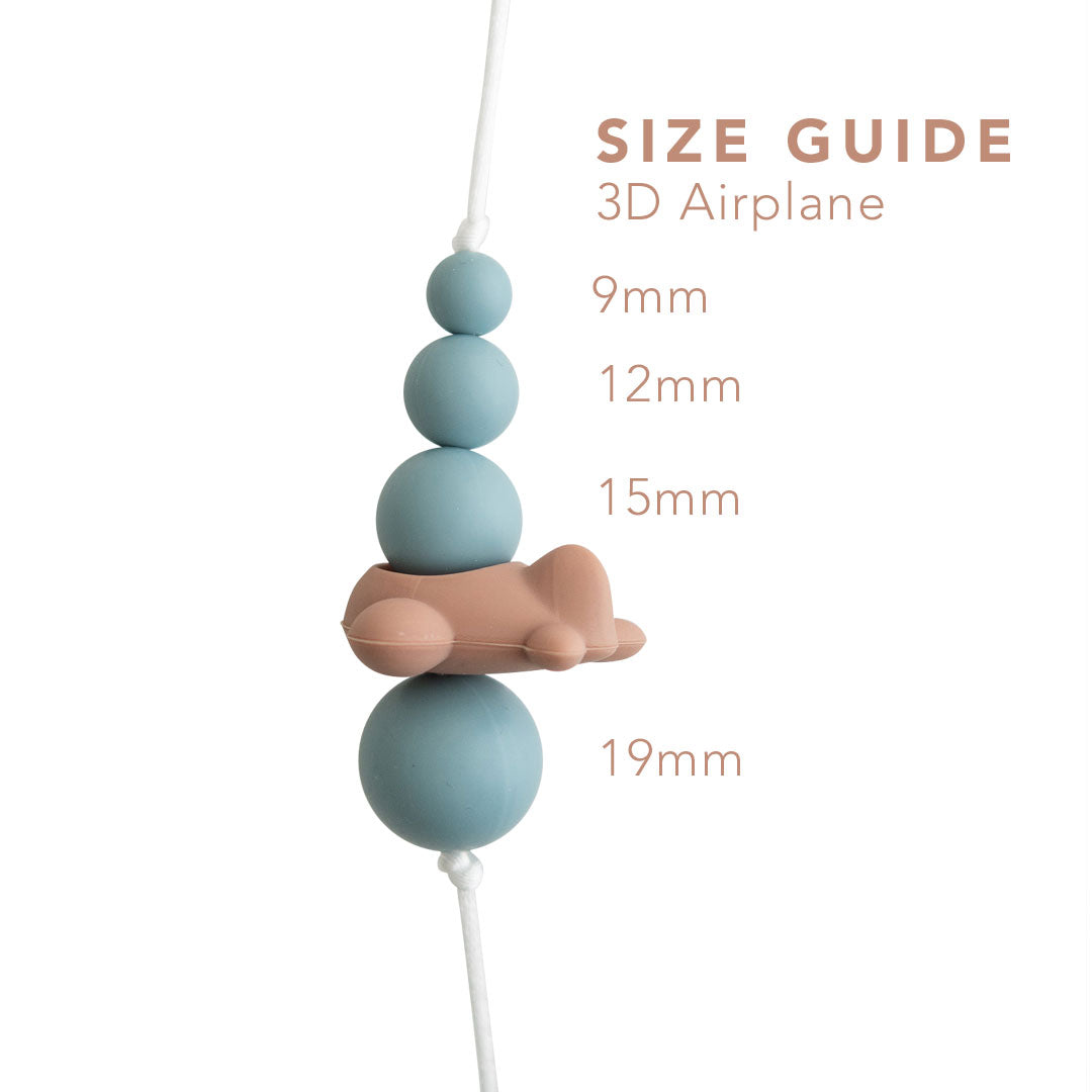 3D Airplane Silicone Focal Beads