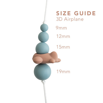 3D Airplane Silicone Focal Beads