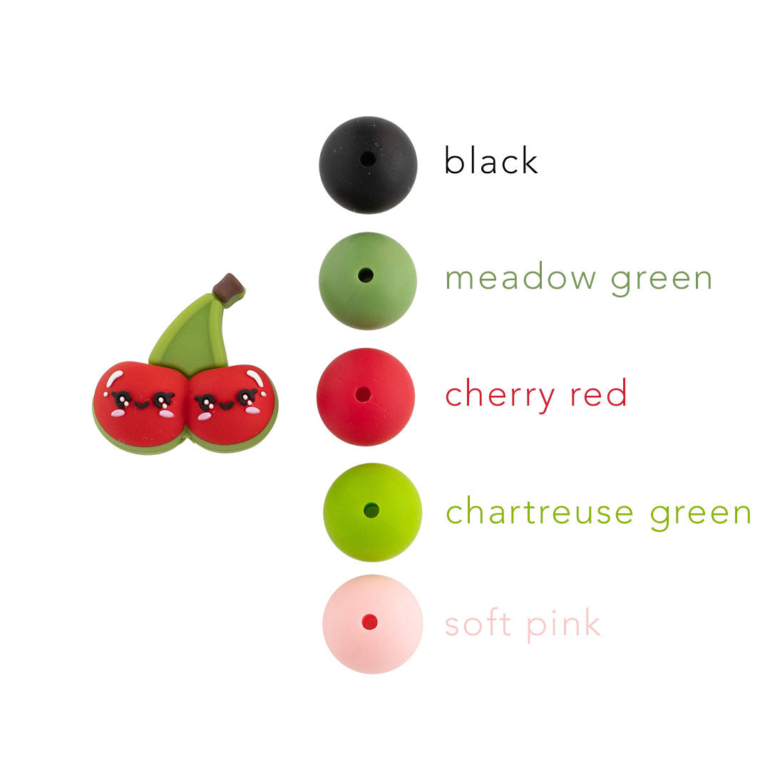 3D Cherries Silicone Focal Beads from Cara & Co Craft Supply