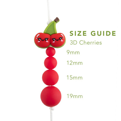 3D Cherries Silicone Focal Beads from Cara & Co Craft Supply
