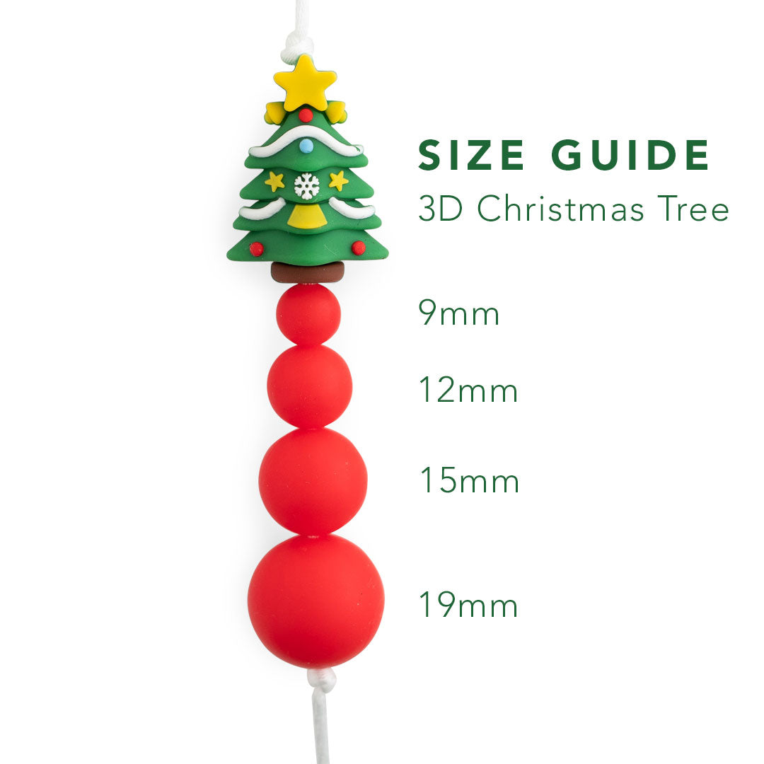 3D Christmas Tree Silicone Focal bead for silicone bead crafting