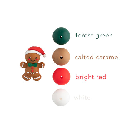 3D Gingerbread Santa Silicone focal beads for silicone crafting projects