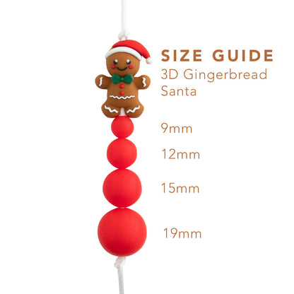 3D Gingerbread Santa Silicone focal beads for silicone crafting projects