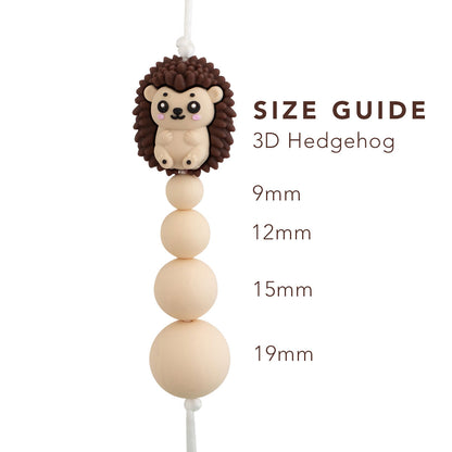 3D Hedgehog Silicone Focal Beads