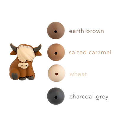 3D Highland Cow Silicone Focal Beads