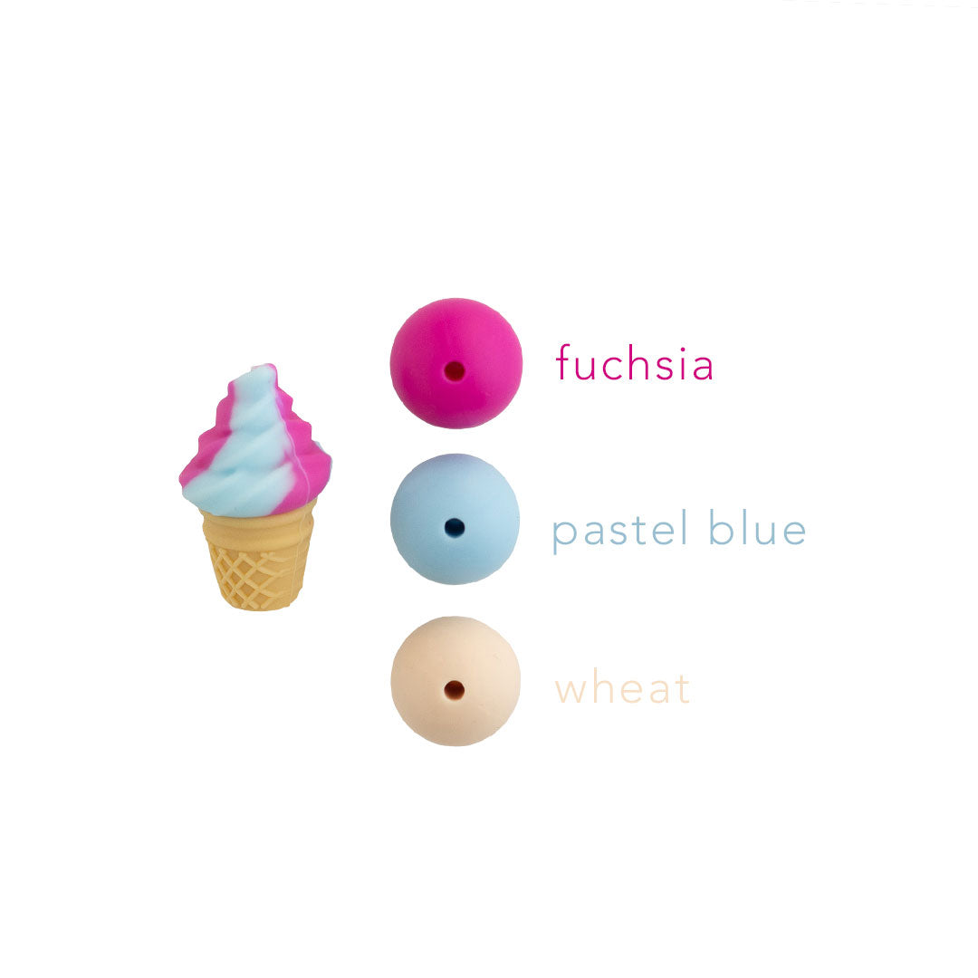 3D Ice Cream Cone Silicone Focal Bead