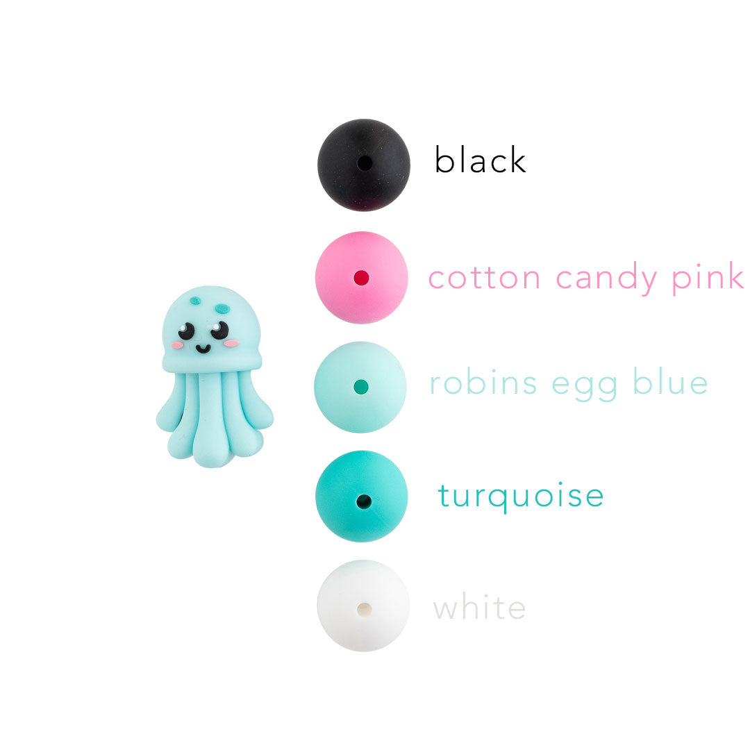 3D Jellyfish Silicone Focal Bead for crafting from Cara & Co craft supply