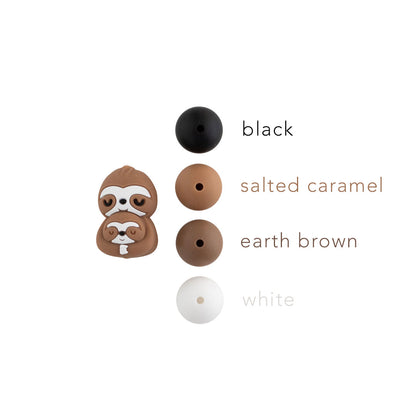 3D Mama Sloth Silicone Focal Beads for crafting from Cara & Co Crafting Supply
