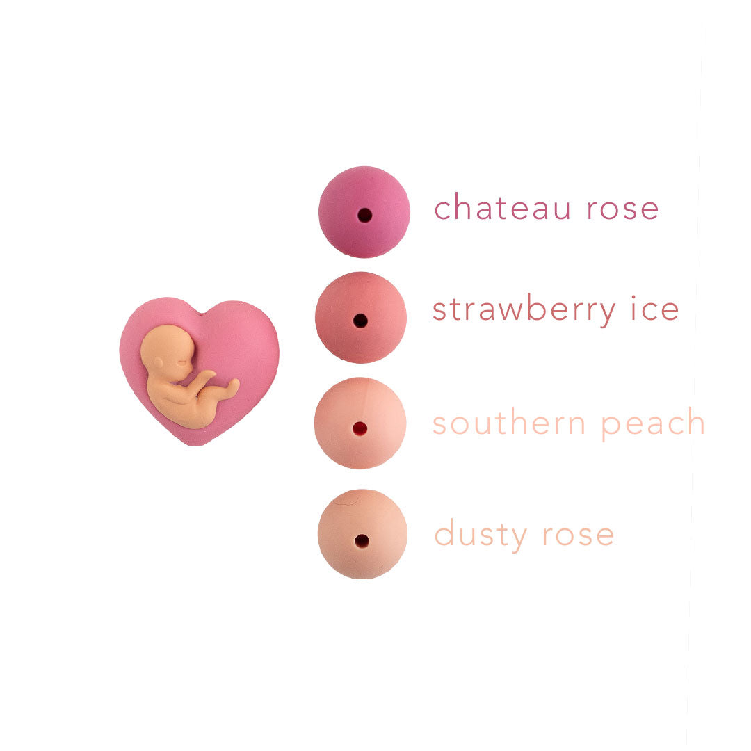 Momma's Heart Silicone Focal Beads for crafting from Cara & Co Crafting Supplies