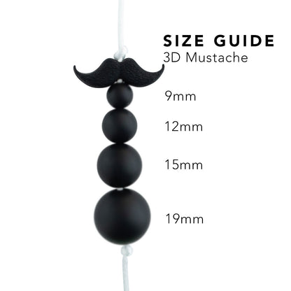 3D Mustache Silicone Focal Beads