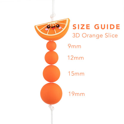 3D Orange Slices Silicone Focal Beads from Cara & Co Craft Supply