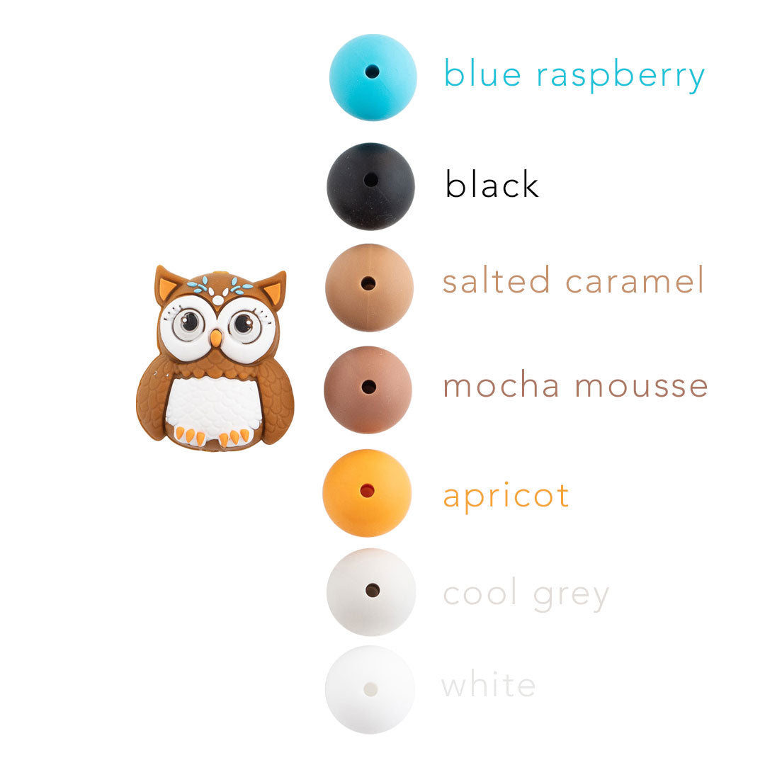 3D Owl Silicone Focal Beads
