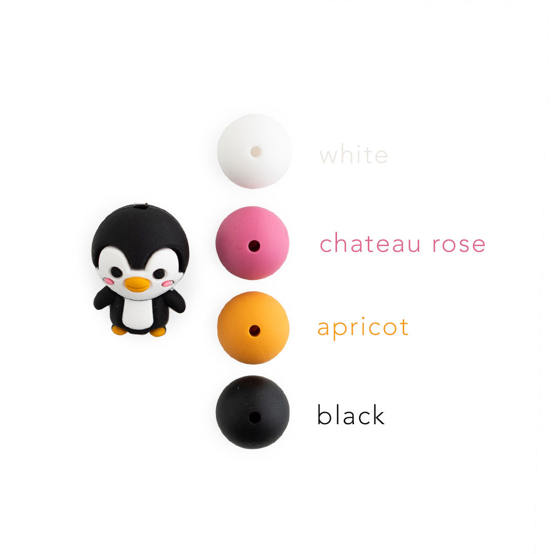 3D Penguin Silicone Focal beads