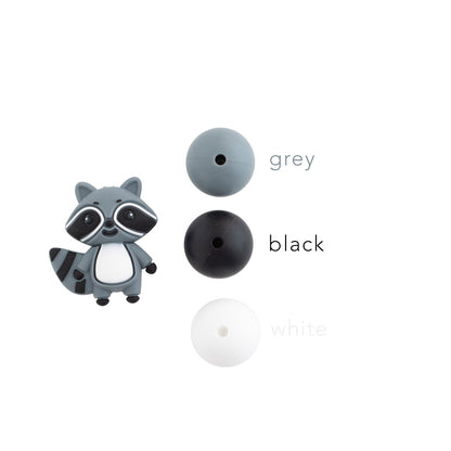 3D Raccoon Silicone Focal Beads