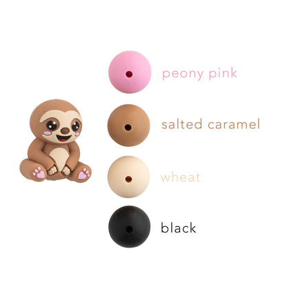 3D Sloth Silicone focal beads from Cara & Co Craft Supply