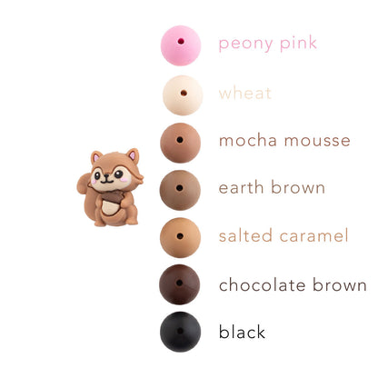 3D Squirrel Silicone Focal Beads