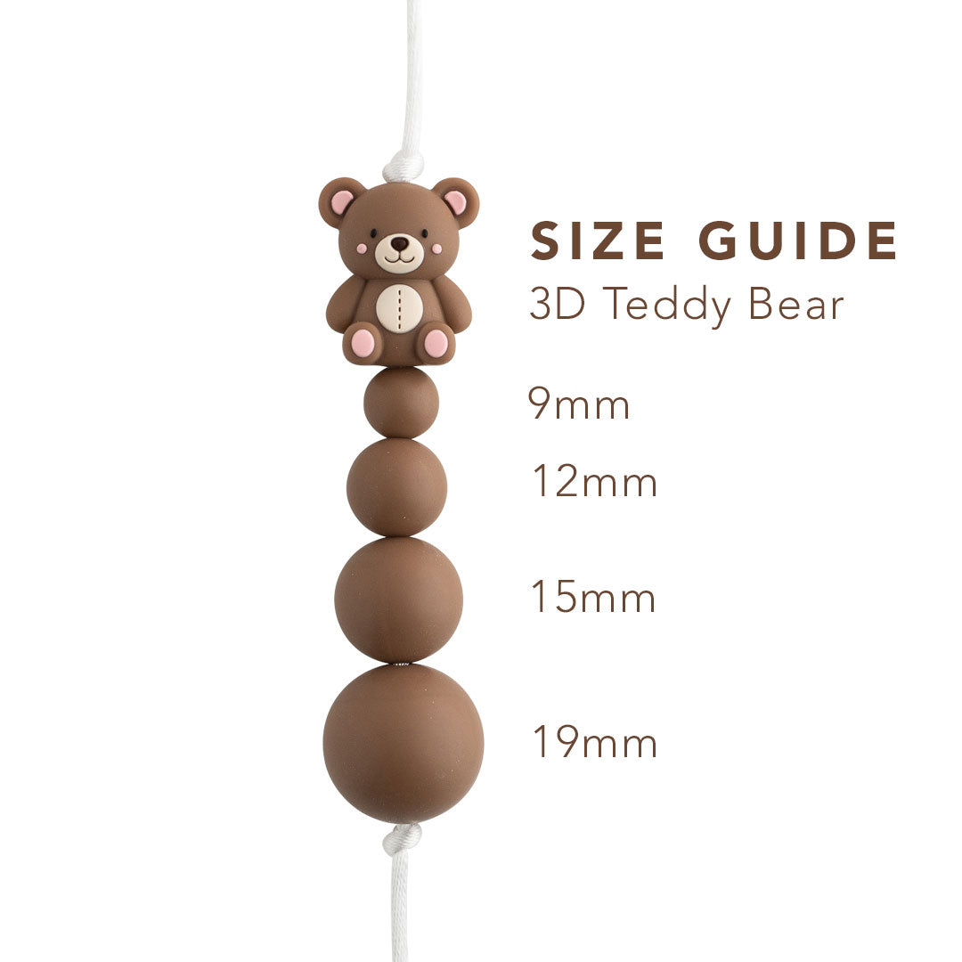 3D Teddy Bear Silicone Focal Beads for silicone crafting from Cara & Co Crafting Supplies