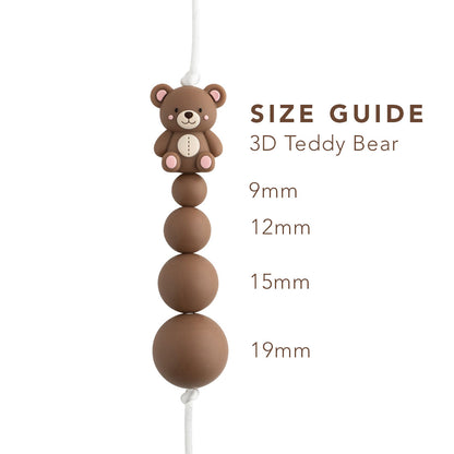 3D Teddy Bear Silicone Focal Beads for silicone crafting from Cara & Co Crafting Supplies