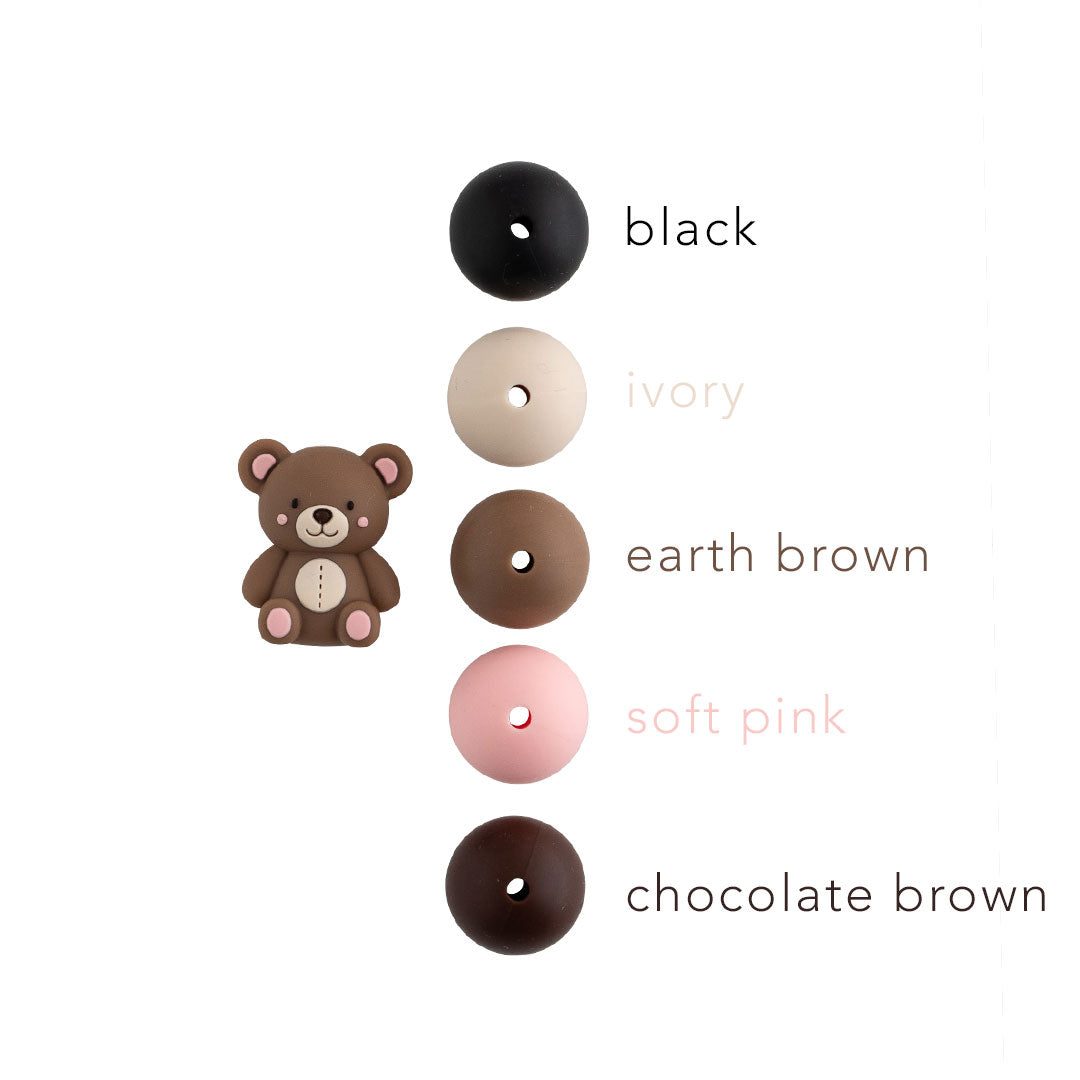 3D Teddy Bear Silicone Focal Beads for silicone crafting from Cara & Co Crafting Supplies