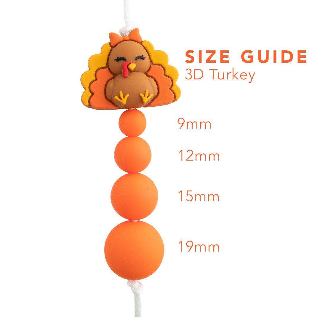 3D Turkey Silicone Focal Beads
