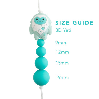 3D Yeti Snow Monster Silicone Focal Beads