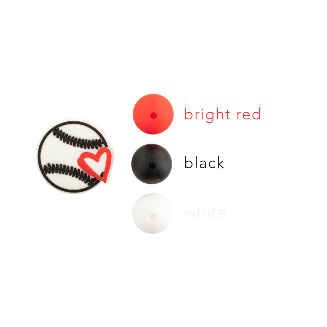 Baseball Silicone Focal Beads from Cara & Co